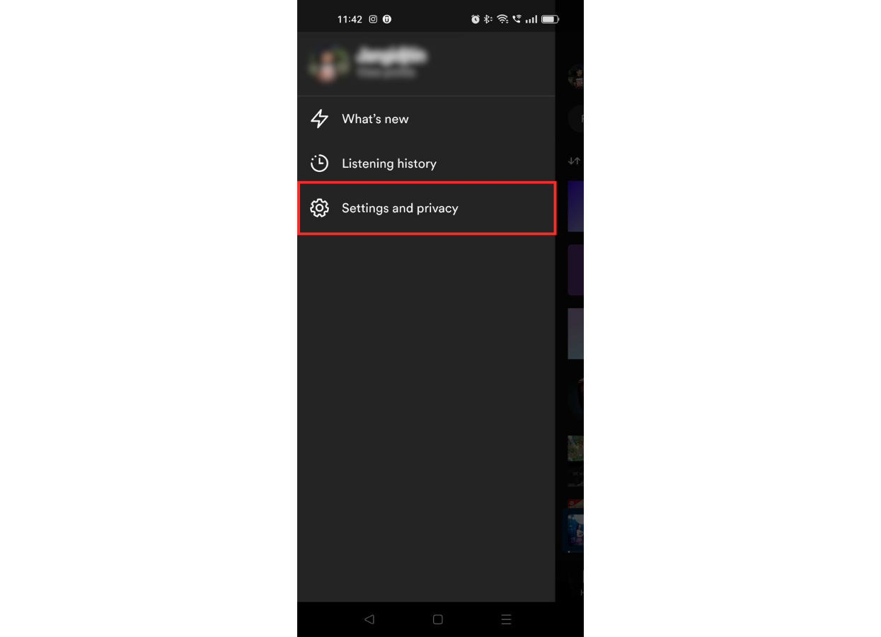 Click on the Setting and privacy