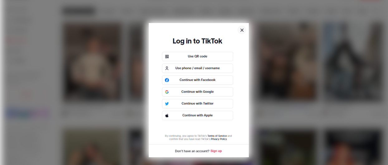TikTok Recharge using Website